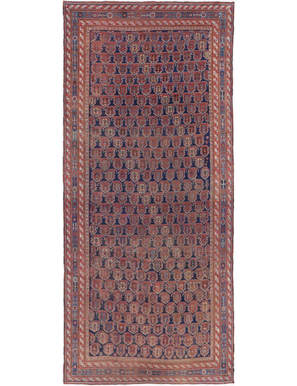 Afshar 6' 3" X 15' 1" Hand-Knotted Wool Rug 6' 3" X 15' 1" (191 X 460) / Blue / Rust