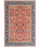 Ariana 6'0'' X 9'1'' Hand-Knotted Wool Rug 6'0'' x 9'1'' (180 X 273) / Rust / Blue