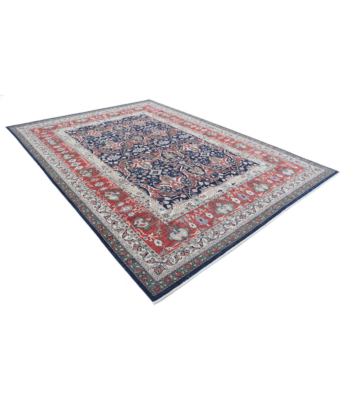 Ariana 8'6'' X 11'7'' Hand-Knotted Wool Rug 8'6'' x 11'7'' (255 X 348) / Blue / Red