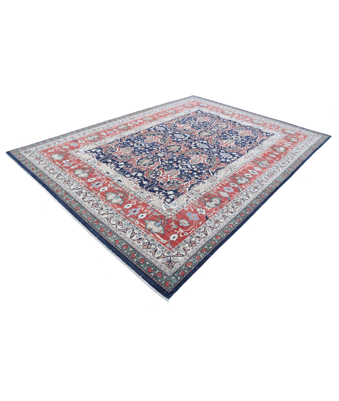Ariana 8'6'' X 11'7'' Hand-Knotted Wool Rug 8'6'' x 11'7'' (255 X 348) / Blue / Red