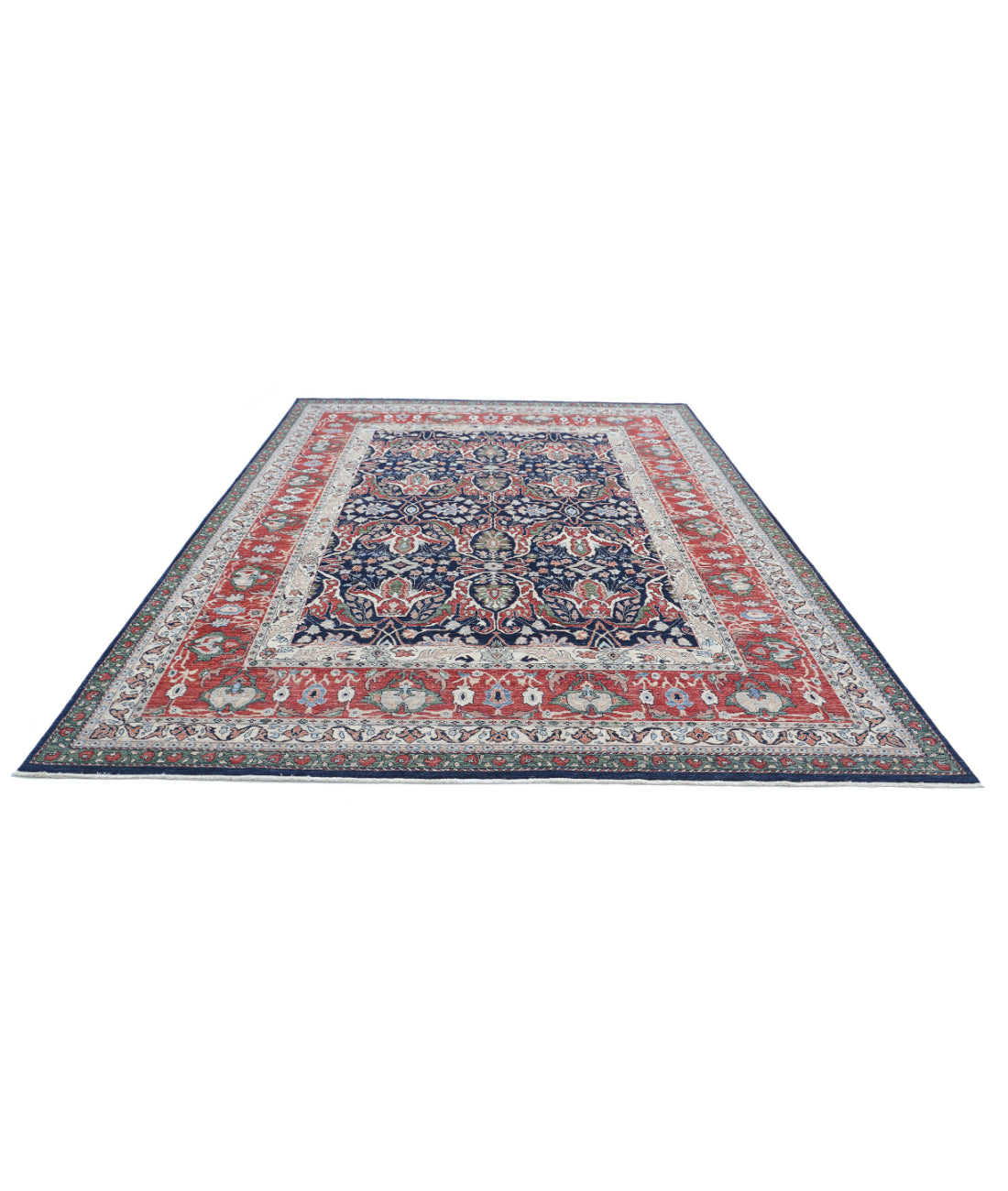Ariana 8'6'' X 11'7'' Hand-Knotted Wool Rug 8'6'' x 11'7'' (255 X 348) / Blue / Red