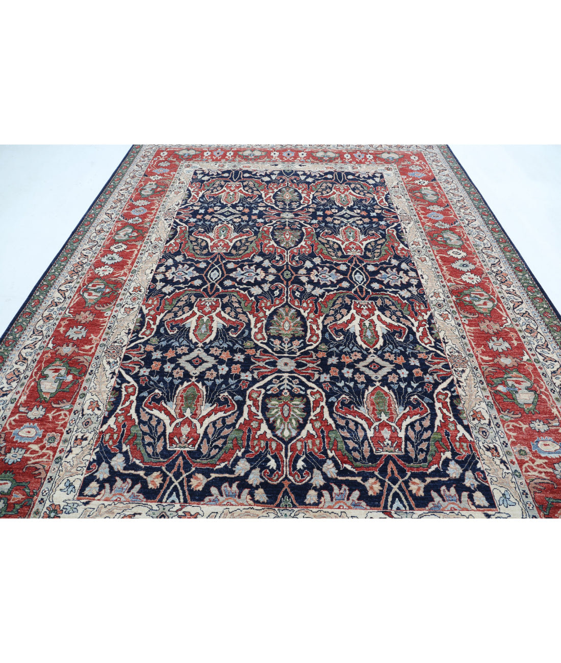 Ariana 8'6'' X 11'7'' Hand-Knotted Wool Rug 8'6'' x 11'7'' (255 X 348) / Blue / Red