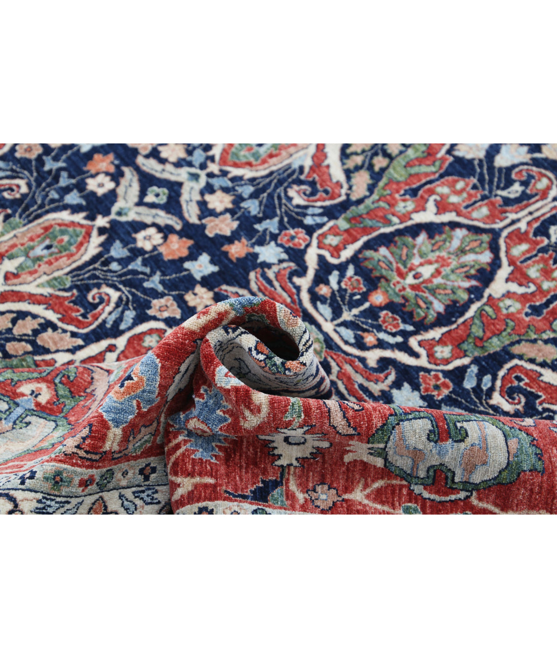 Ariana 8'6'' X 11'7'' Hand-Knotted Wool Rug 8'6'' x 11'7'' (255 X 348) / Blue / Red