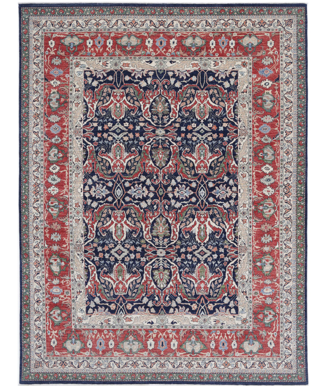 Ariana 8'6'' X 11'7'' Hand-Knotted Wool Rug 8'6'' x 11'7'' (255 X 348) / Blue / Red