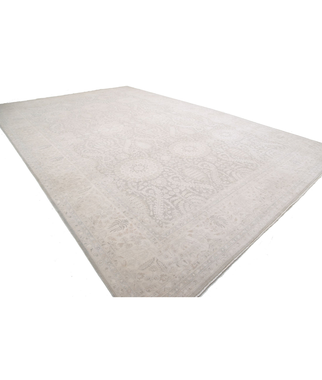 Ariana 13'8'' X 21'3'' Hand-Knotted Wool Rug 13'8'' x 21'3'' (410 X 638) / Grey / Ivory