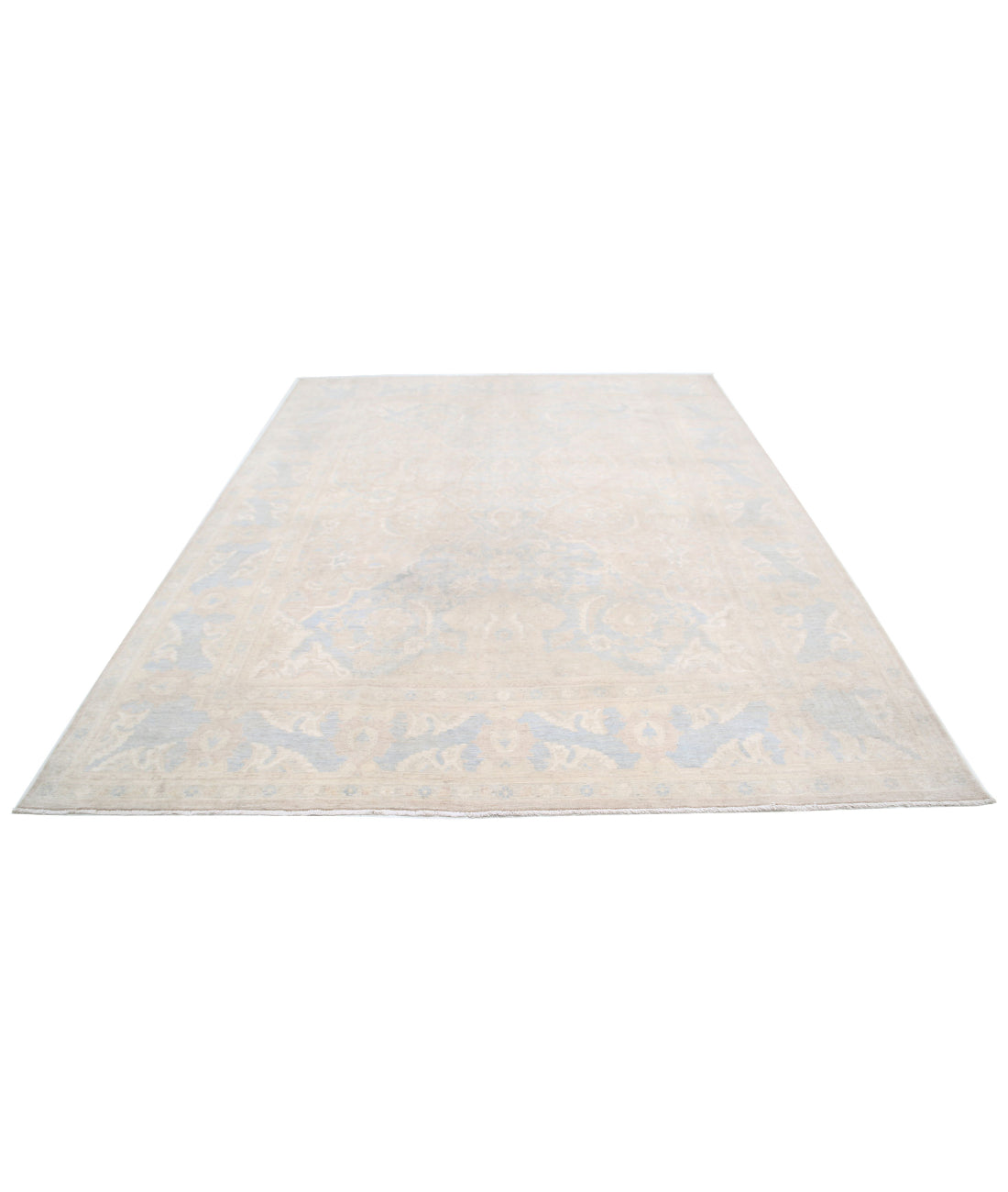 Ariana 7'11'' X 10'0'' Hand-Knotted Wool Rug 7'11'' x 10'0'' (238 X 300) / Ivory / Blue