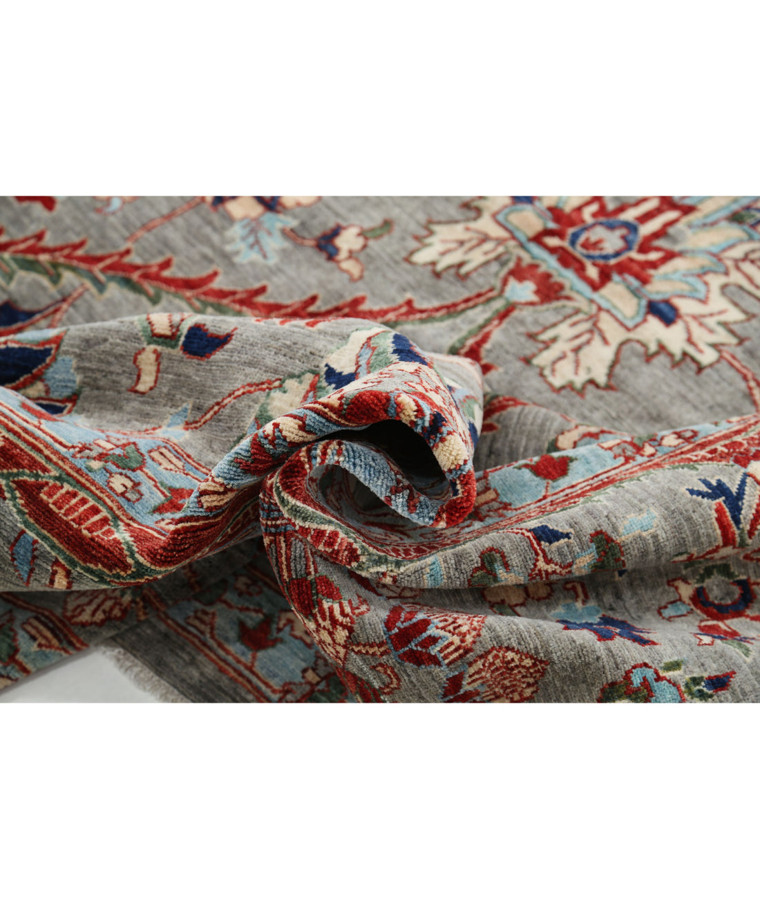 Ariana 10'1'' X 14'0'' Hand-Knotted Wool Rug 10'1'' x 14'0'' (303 X 420) / Grey / Grey