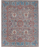 Ariana 7'11'' X 10'0'' Hand-Knotted Wool Rug 7'11'' x 10'0'' (238 X 300) / Grey / Teal