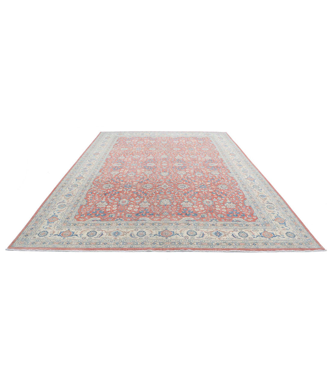 Ariana 9'11'' X 13'5'' Hand-Knotted Wool Rug 9'11'' x 13'5'' (298 X 403) / Pink / Ivory