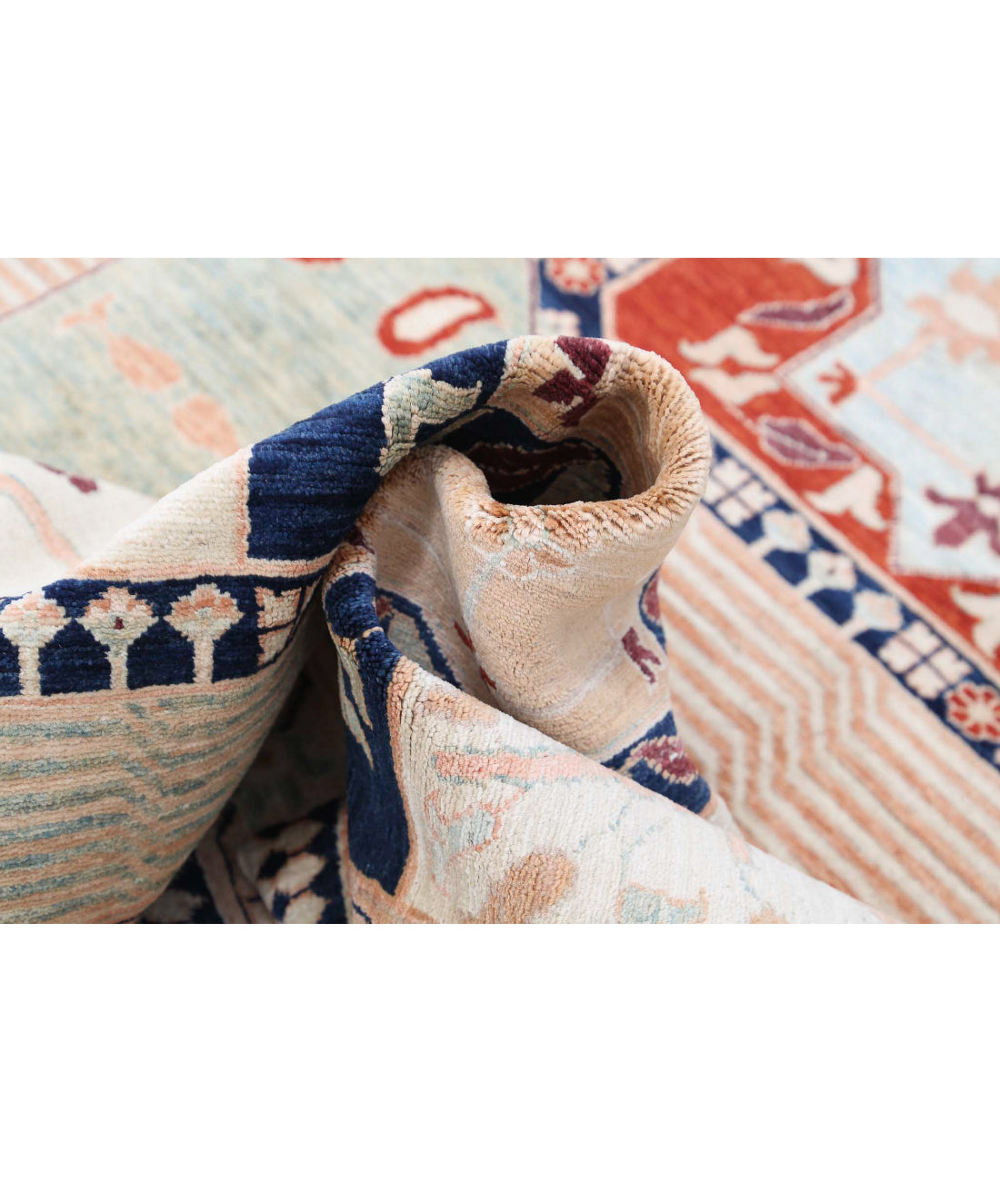 Ariana 8'0'' X 8'0'' Hand-Knotted Wool Rug 8'0'' x 8'0'' (240 X 240) / Ivory / Ivory