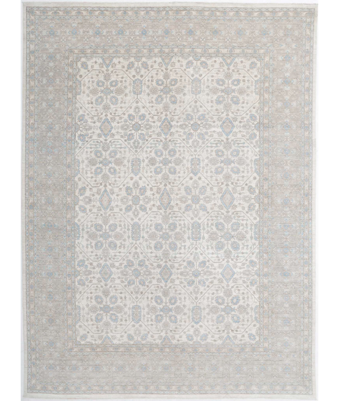 Ariana 9'0'' X 12'0'' Hand-Knotted Wool Rug 9'0'' x 12'0'' (270 X 360) / Ivory / Brown