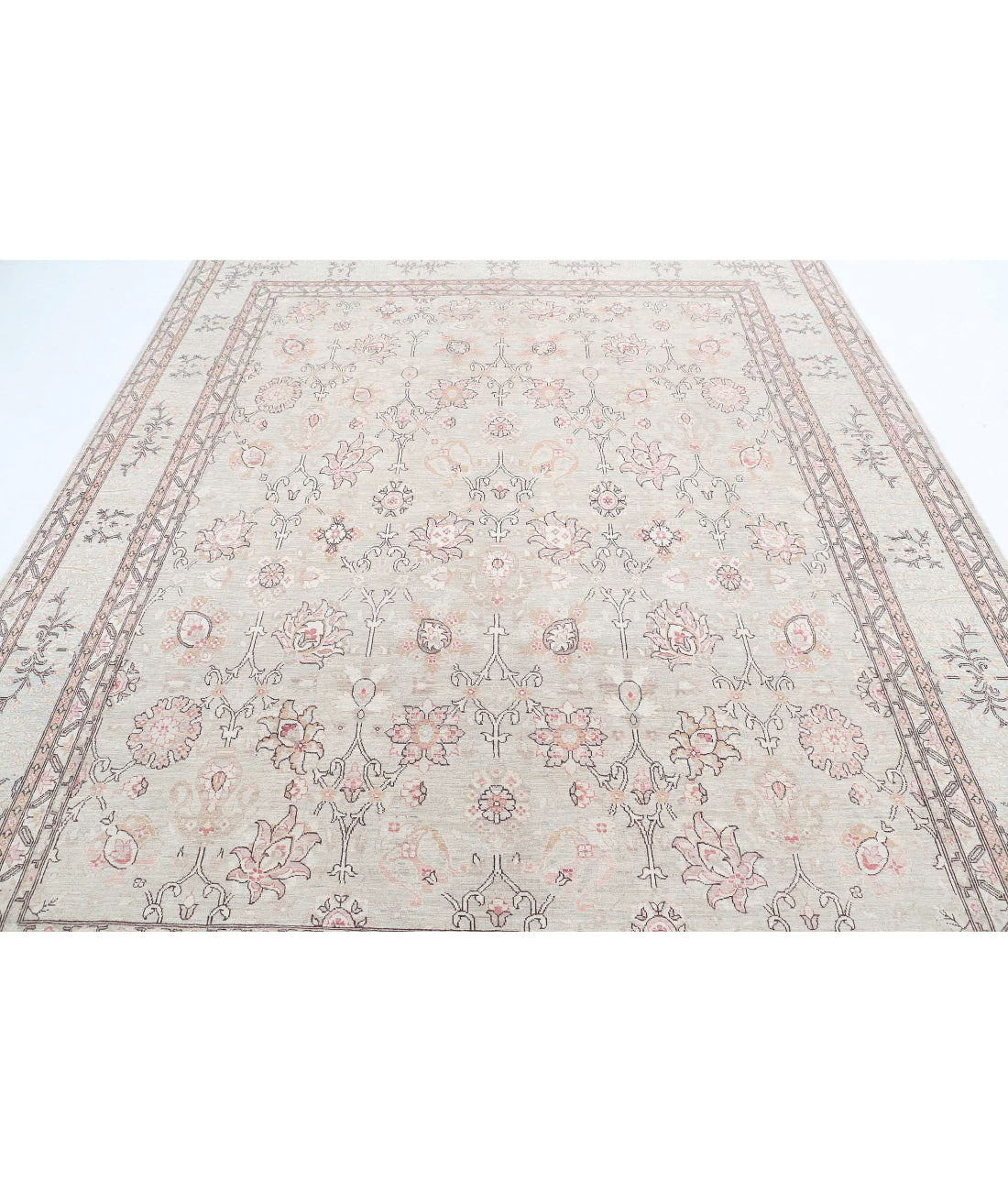 Ariana 8'0'' X 9'7'' Hand-Knotted Wool Rug 8'0'' x 9'7'' (240 X 288) / Green / Brown