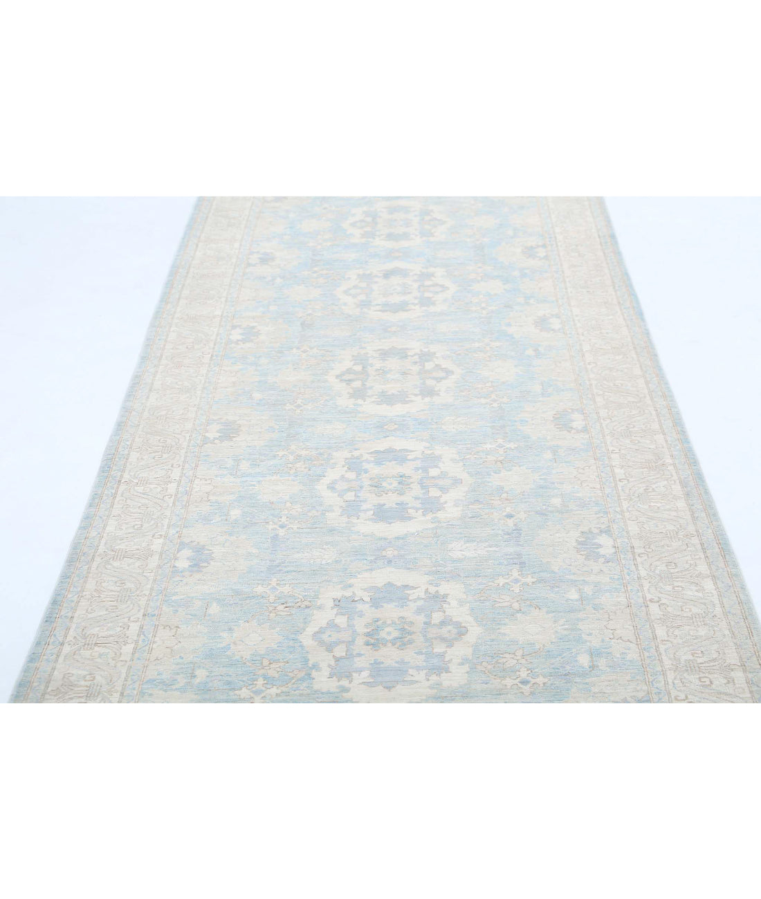 Ariana 3'10'' X 16'8'' Hand-Knotted Wool Rug 3'10'' x 16'8'' (115 X 500) / Teal / Gold