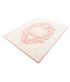 Ariana 4'11'' X 6'7'' Hand-Knotted Wool Rug 4'11'' x 6'7'' (148 X 198) / Pink / Ivory