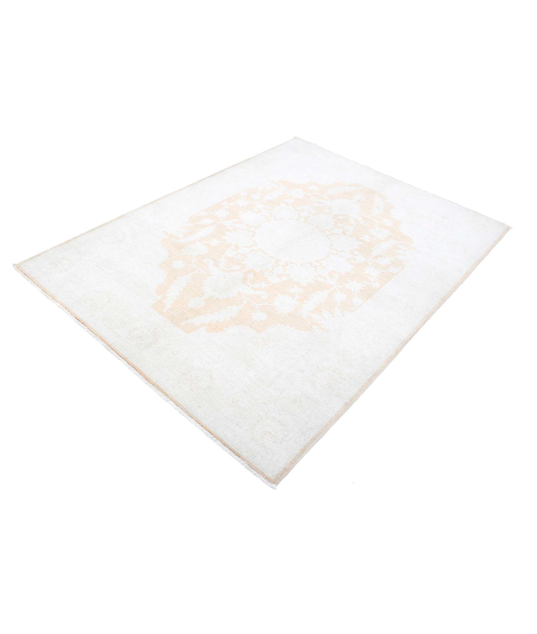 Ariana 4'10'' X 6'9'' Hand-Knotted Wool Rug 4'10'' x 6'9'' (145 X 203) / Ivory / Rust
