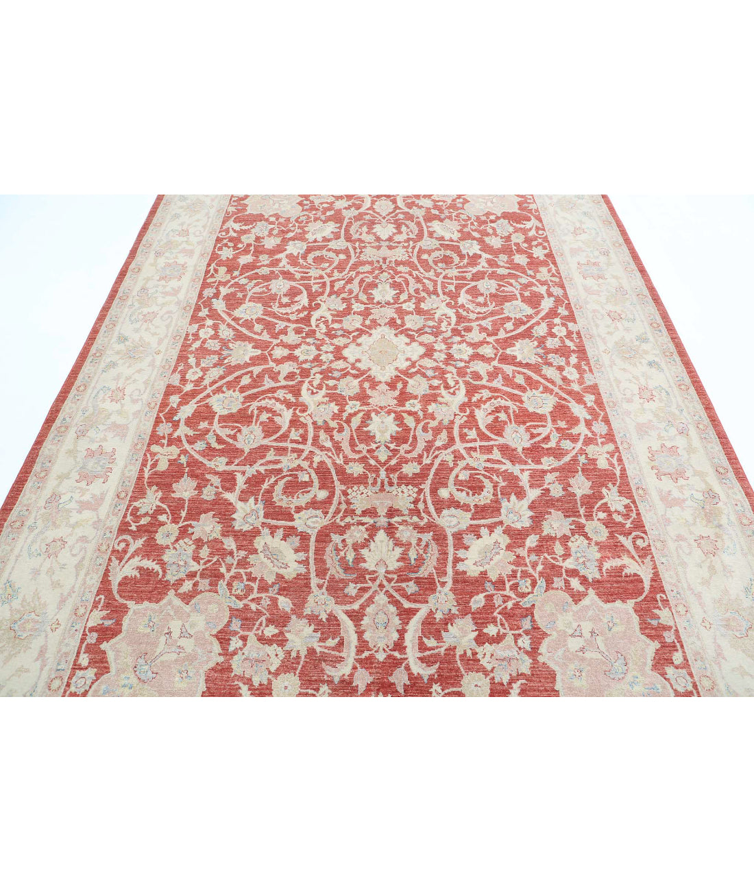 Ariana 6'10'' X 10'1'' Hand-Knotted Wool Rug 6'10'' x 10'1'' (205 X 303) / Red / Ivory