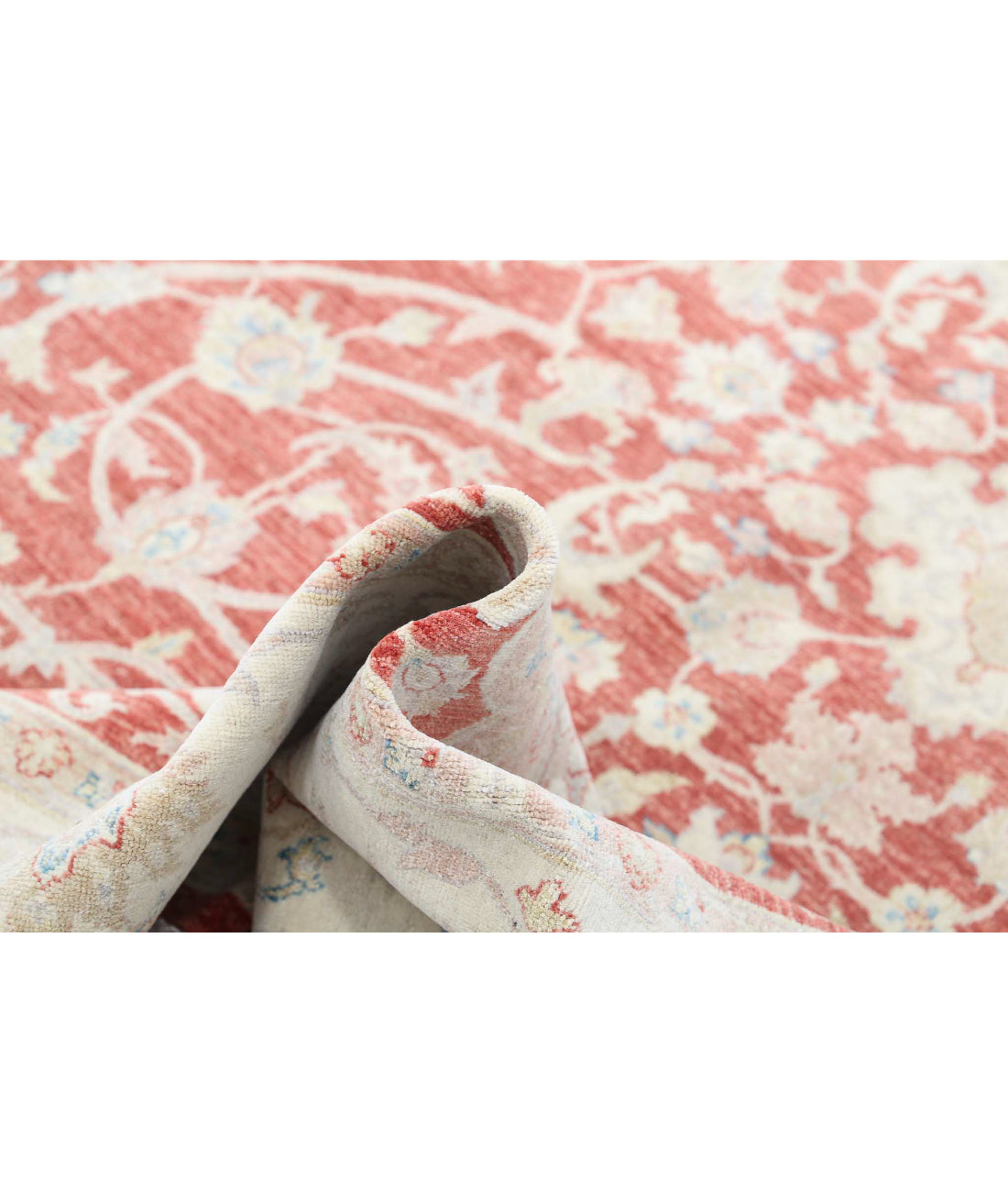 Ariana 6'10'' X 10'1'' Hand-Knotted Wool Rug 6'10'' x 10'1'' (205 X 303) / Red / Ivory
