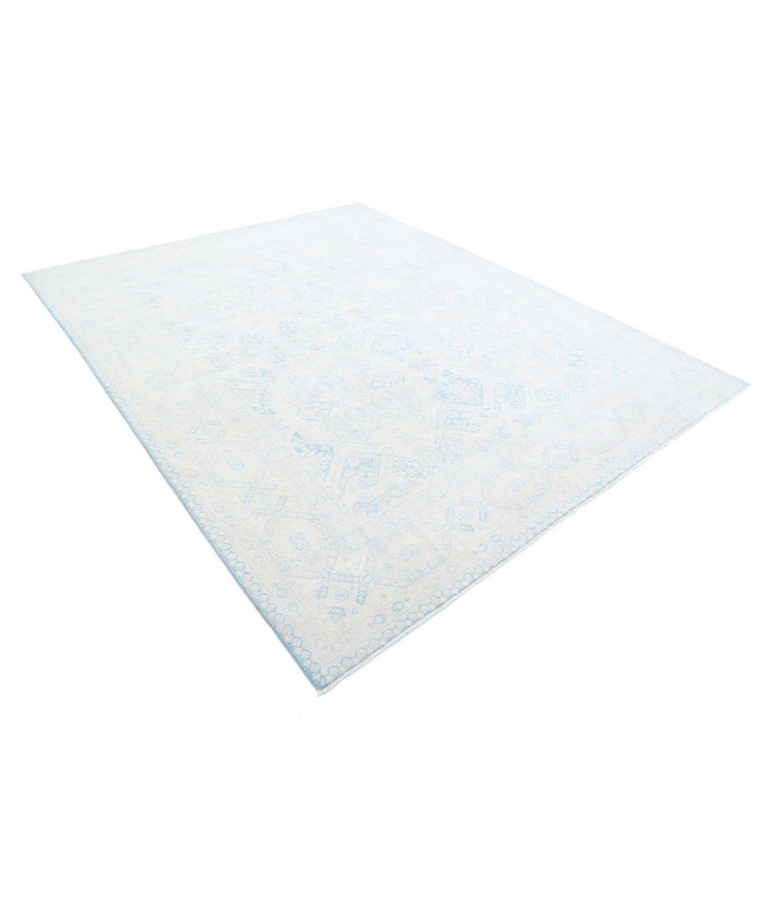 Ariana 7'11'' X 9'11'' Hand-Knotted Wool Rug 7'11'' x 9'11'' (238 X 298) / Teal / Ivory