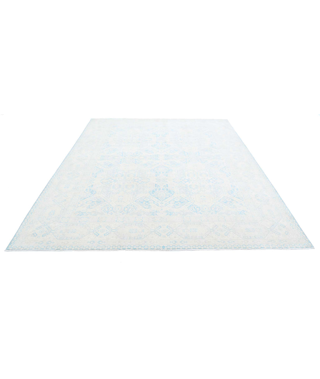 Ariana 7'11'' X 9'11'' Hand-Knotted Wool Rug 7'11'' x 9'11'' (238 X 298) / Teal / Ivory