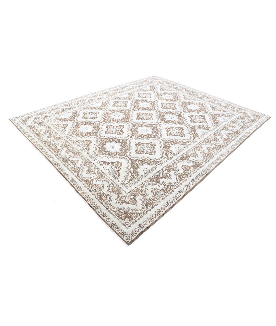 Ariana 8'1'' X 9'7'' Hand-Knotted Wool Rug 8'1'' x 9'7'' (243 X 288) / Brown / Ivory