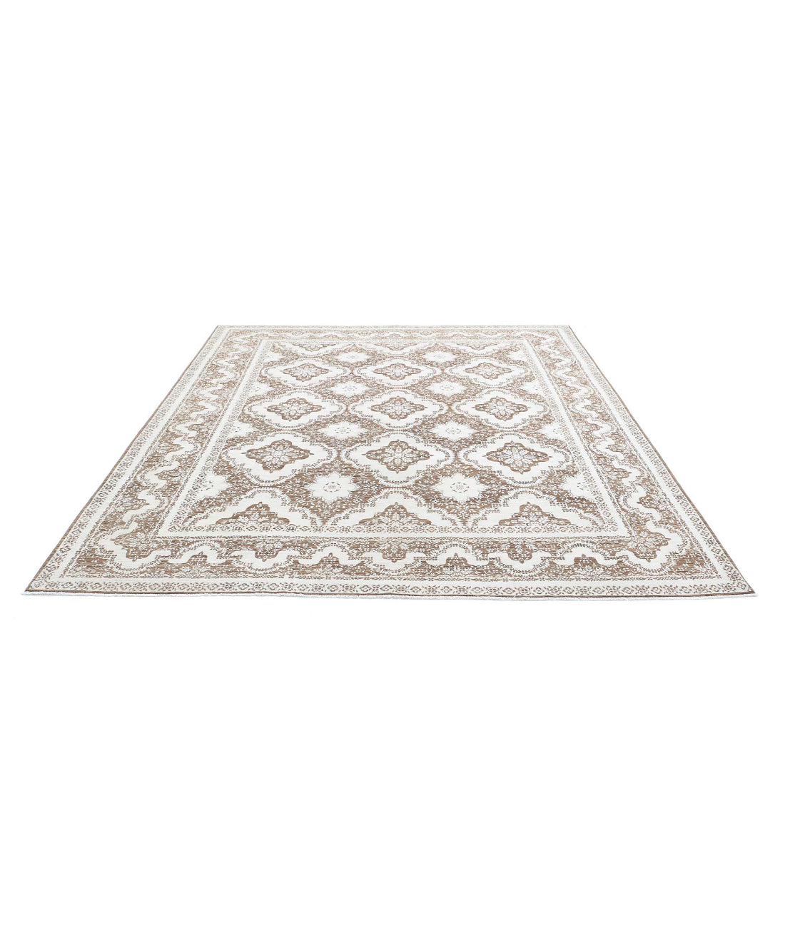 Ariana 8'1'' X 9'7'' Hand-Knotted Wool Rug 8'1'' x 9'7'' (243 X 288) / Brown / Ivory