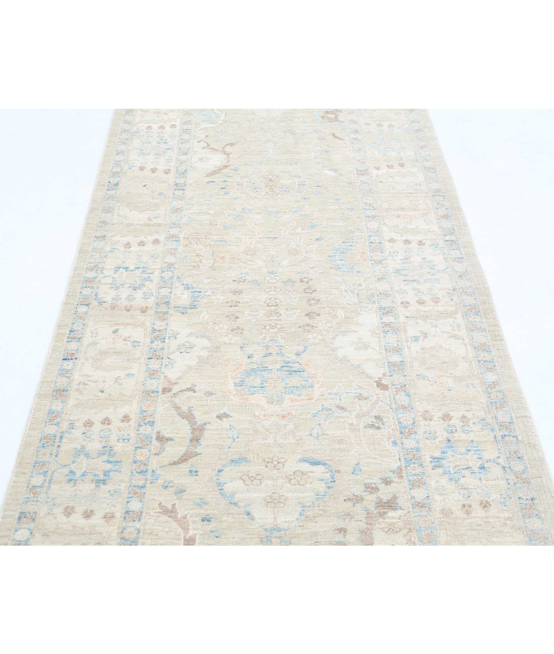 Ariana 3'2'' X 12'10'' Hand-Knotted Wool-Silk Rug 3'2'' x 12'10'' (95 X 385) / Beige / Ivory