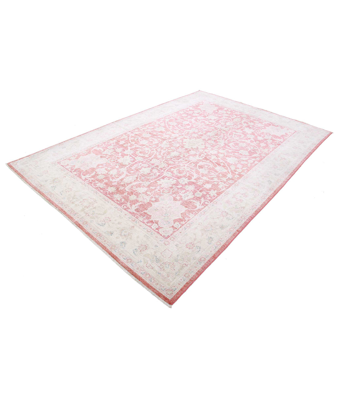 Ariana 6'10'' X 10'0'' Hand-Knotted Wool Rug 6'10'' x 10'0'' (205 X 300) / Red / Ivory