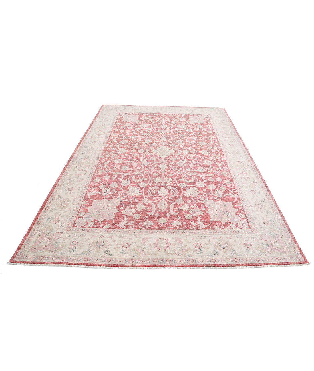 Ariana 6'10'' X 10'0'' Hand-Knotted Wool Rug 6'10'' x 10'0'' (205 X 300) / Red / Ivory