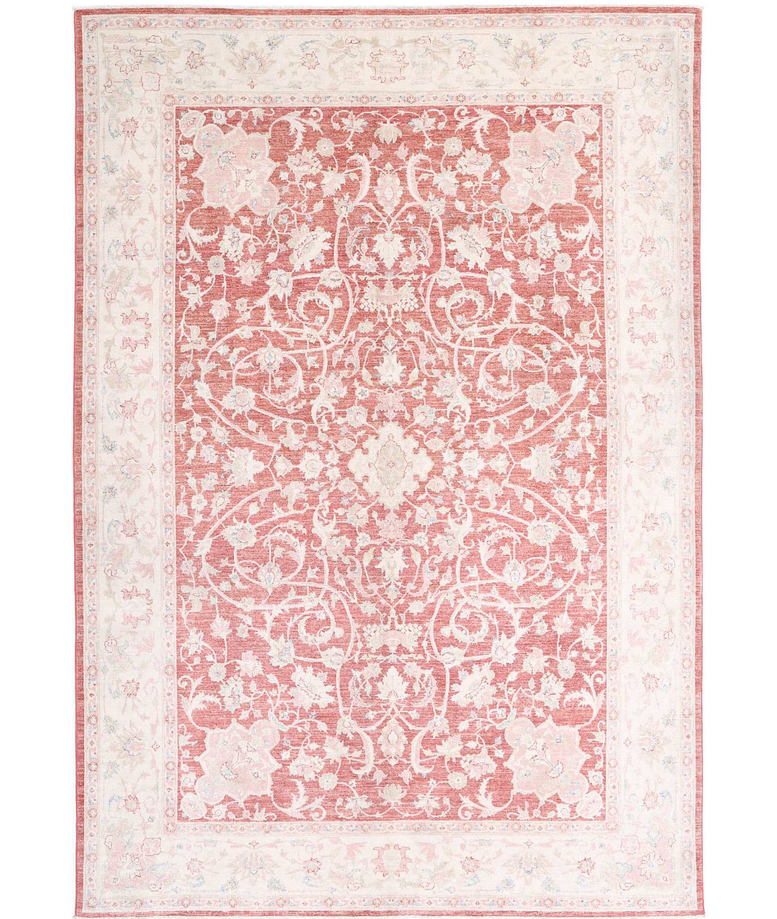 Ariana 6'10'' X 10'0'' Hand-Knotted Wool Rug 6'10'' x 10'0'' (205 X 300) / Red / Ivory