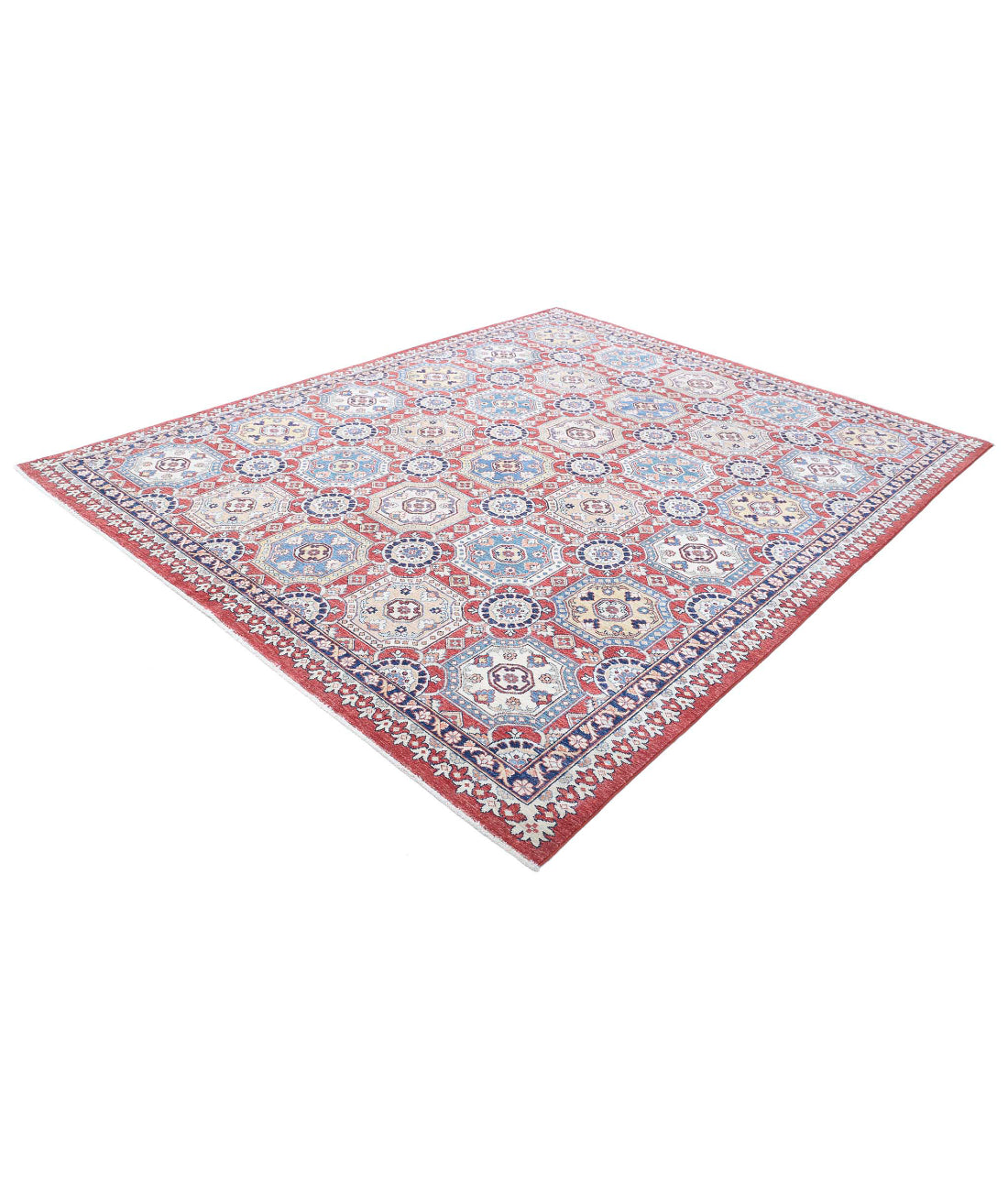 Artemix 7'11'' X 9'10'' Hand-Knotted Wool Rug 7'11'' x 9'10'' (238 X 295) / Red / Blue