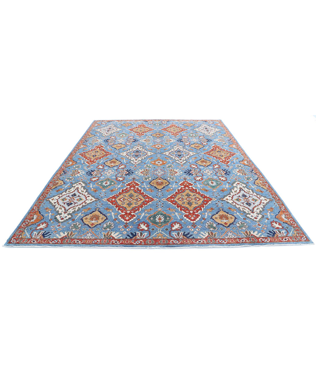 Artemix 8'11'' X 11'8'' Hand-Knotted Wool Rug 8'11'' x 11'8'' (268 X 350) / Blue / Red