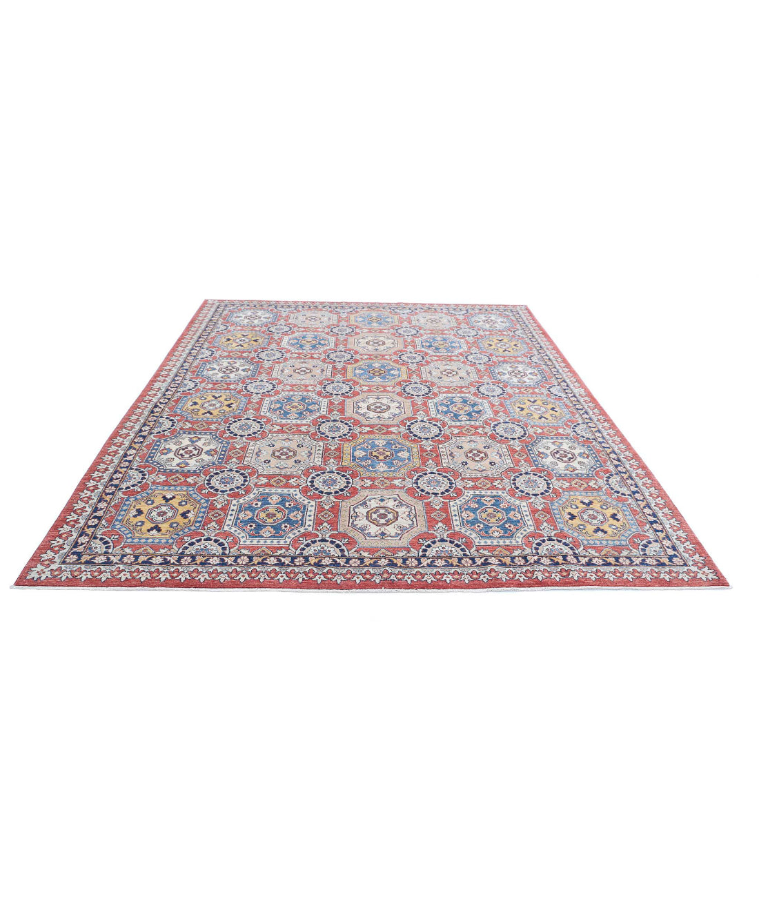 Artemix 8'0'' X 10'0'' Hand-Knotted Wool Rug 8'0'' x 10'0'' (240 X 300) / Red / Blue