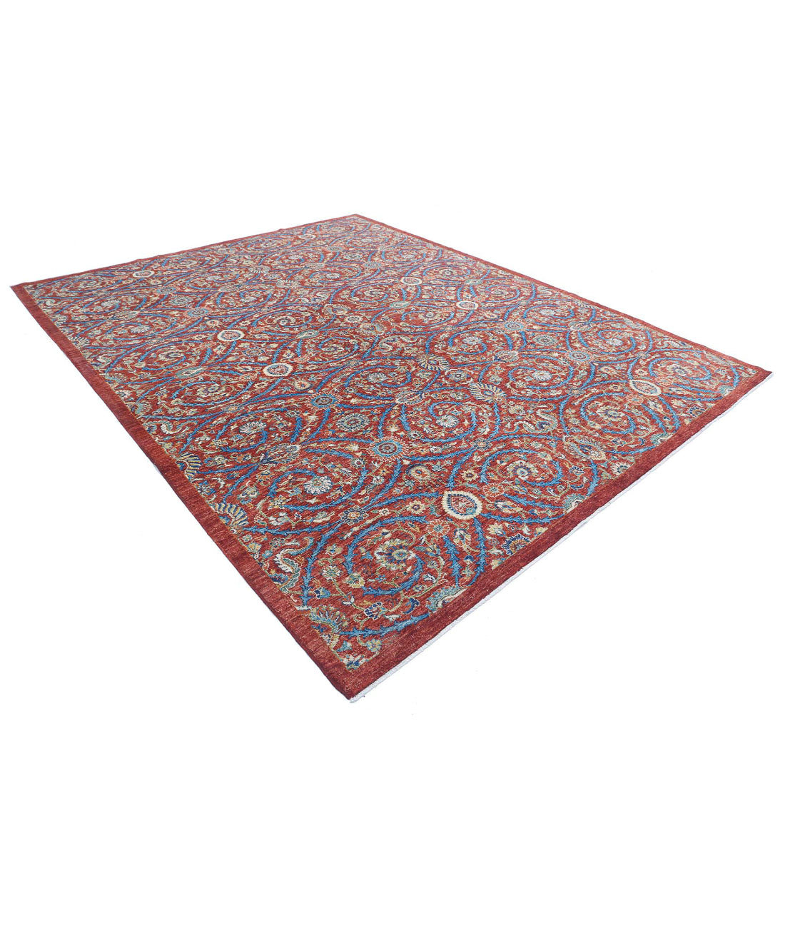 Artemix 9'1'' X 11'7'' Hand-Knotted Wool Rug 9'1'' x 11'7'' (273 X 348) / Red / Blue