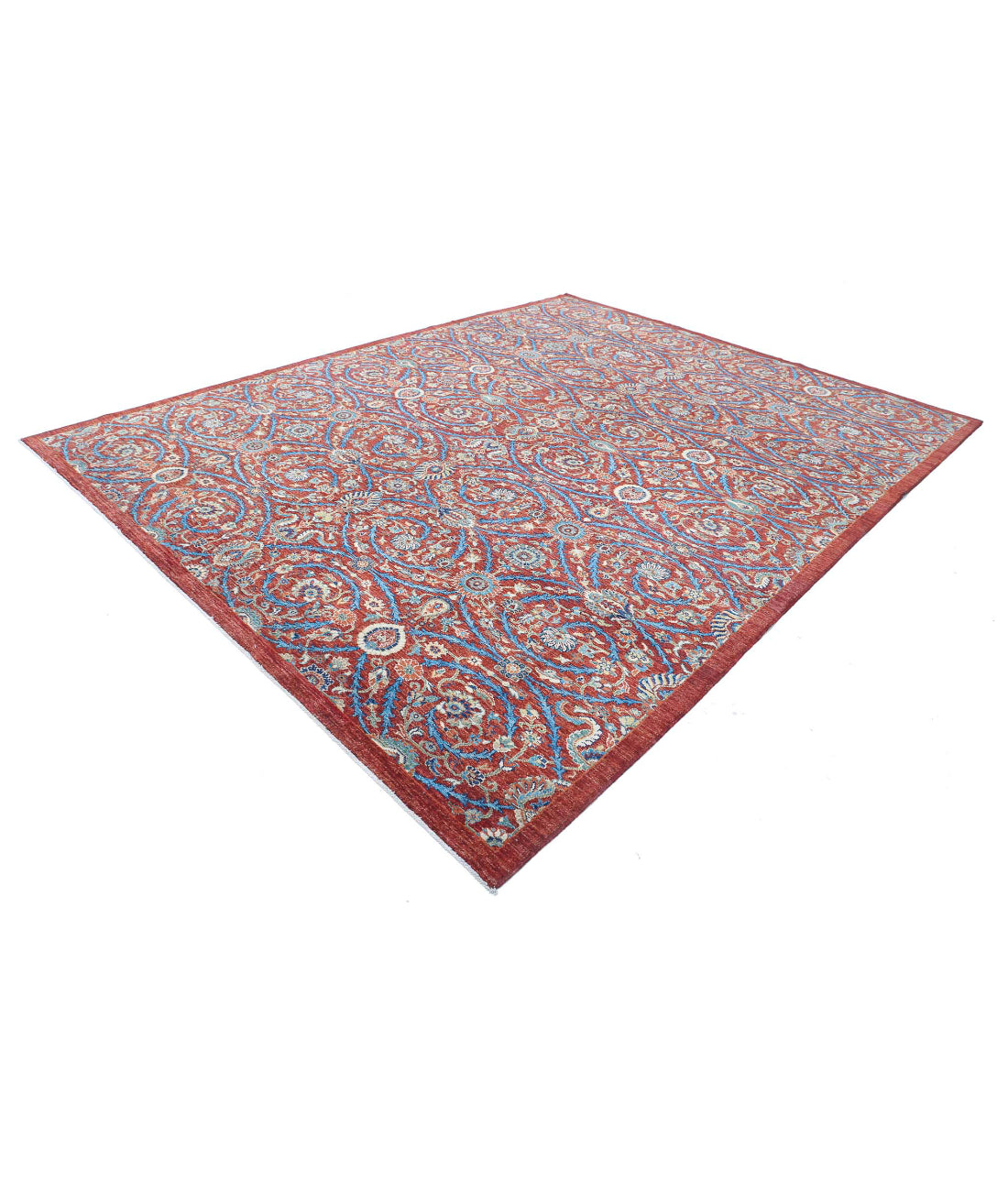 Artemix 9'1'' X 11'7'' Hand-Knotted Wool Rug 9'1'' x 11'7'' (273 X 348) / Red / Blue