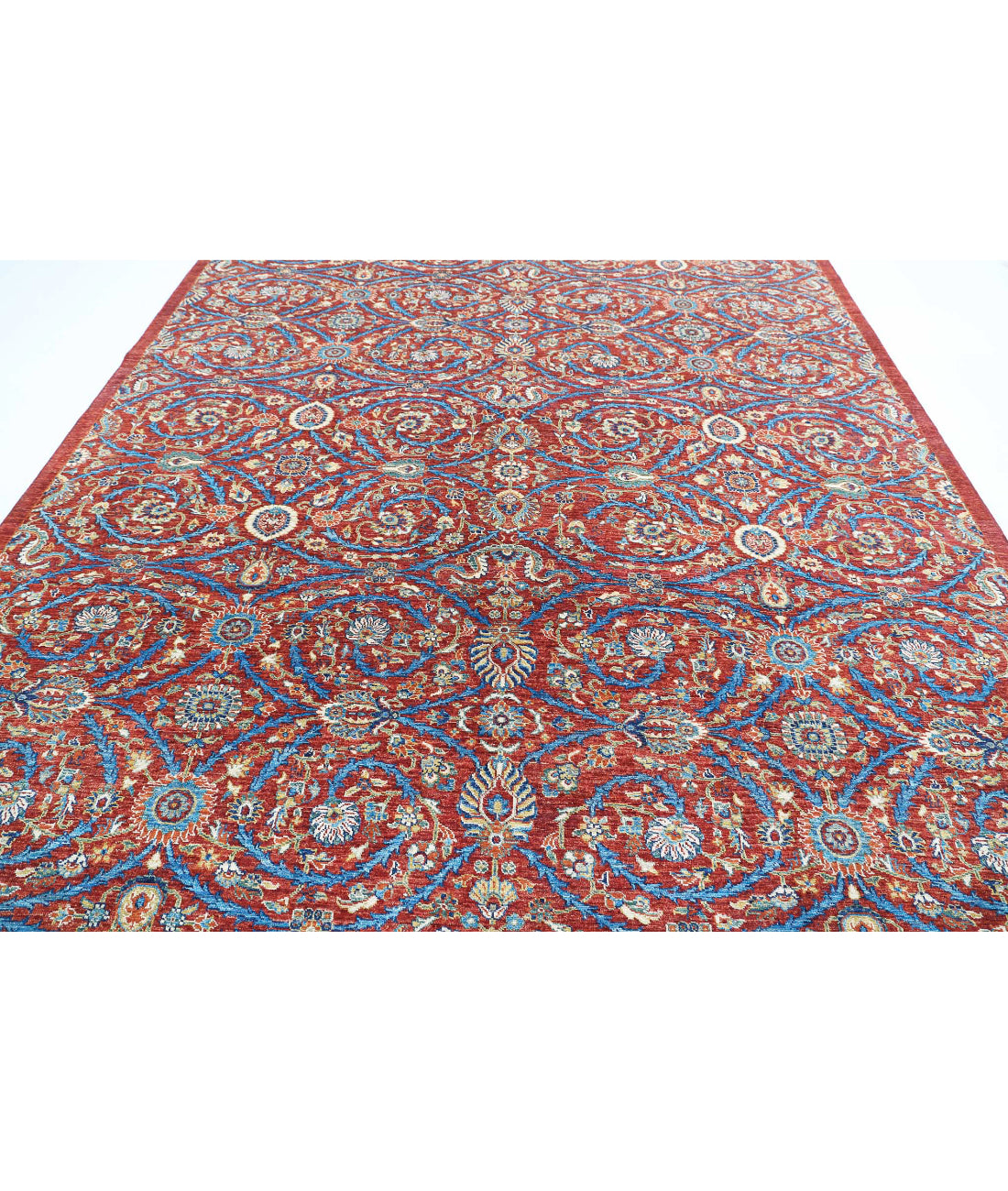 Artemix 9'1'' X 11'7'' Hand-Knotted Wool Rug 9'1'' x 11'7'' (273 X 348) / Red / Blue