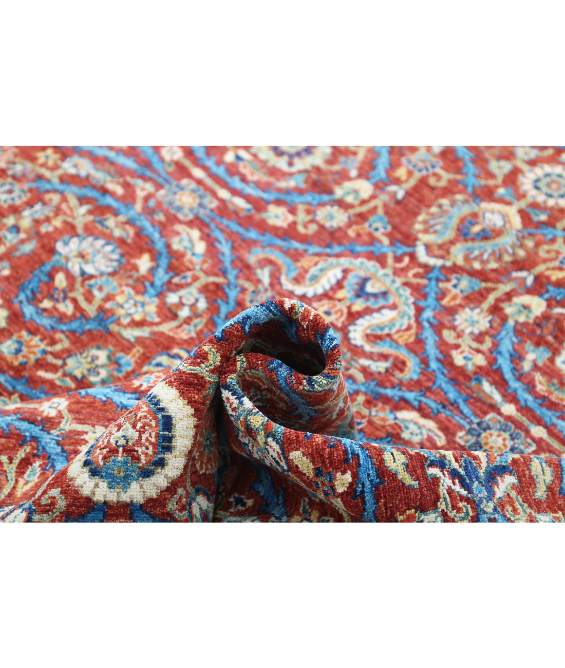 Artemix 9'1'' X 11'7'' Hand-Knotted Wool Rug 9'1'' x 11'7'' (273 X 348) / Red / Blue