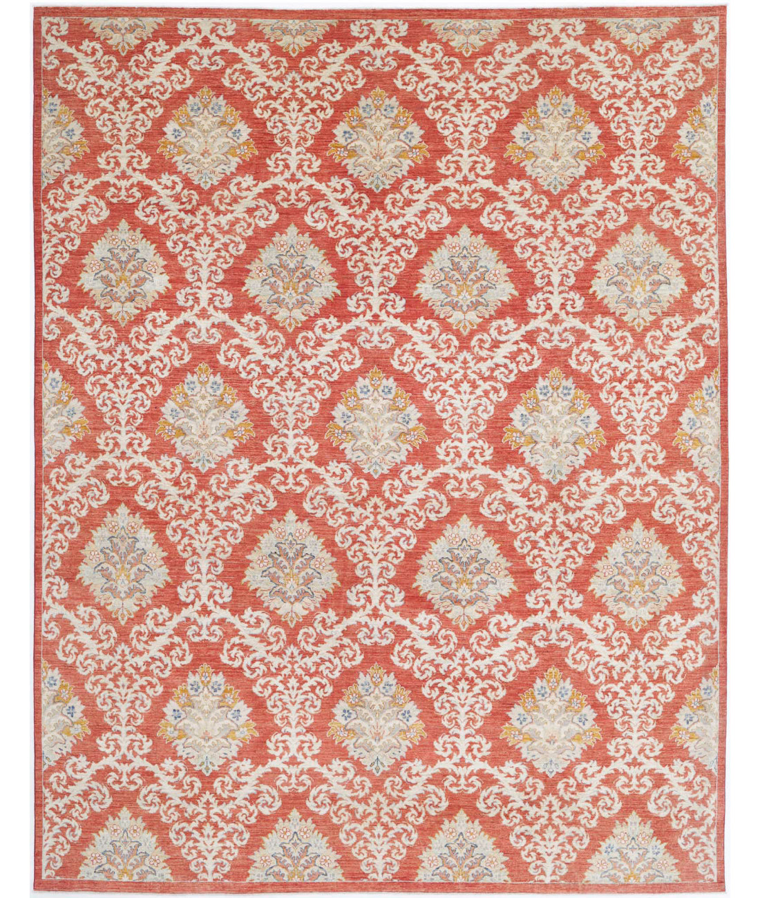 Artemix 9'3'' X 12'2'' Hand-Knotted Wool Rug 9'3'' x 12'2'' (278 X 365) / Red / Ivory