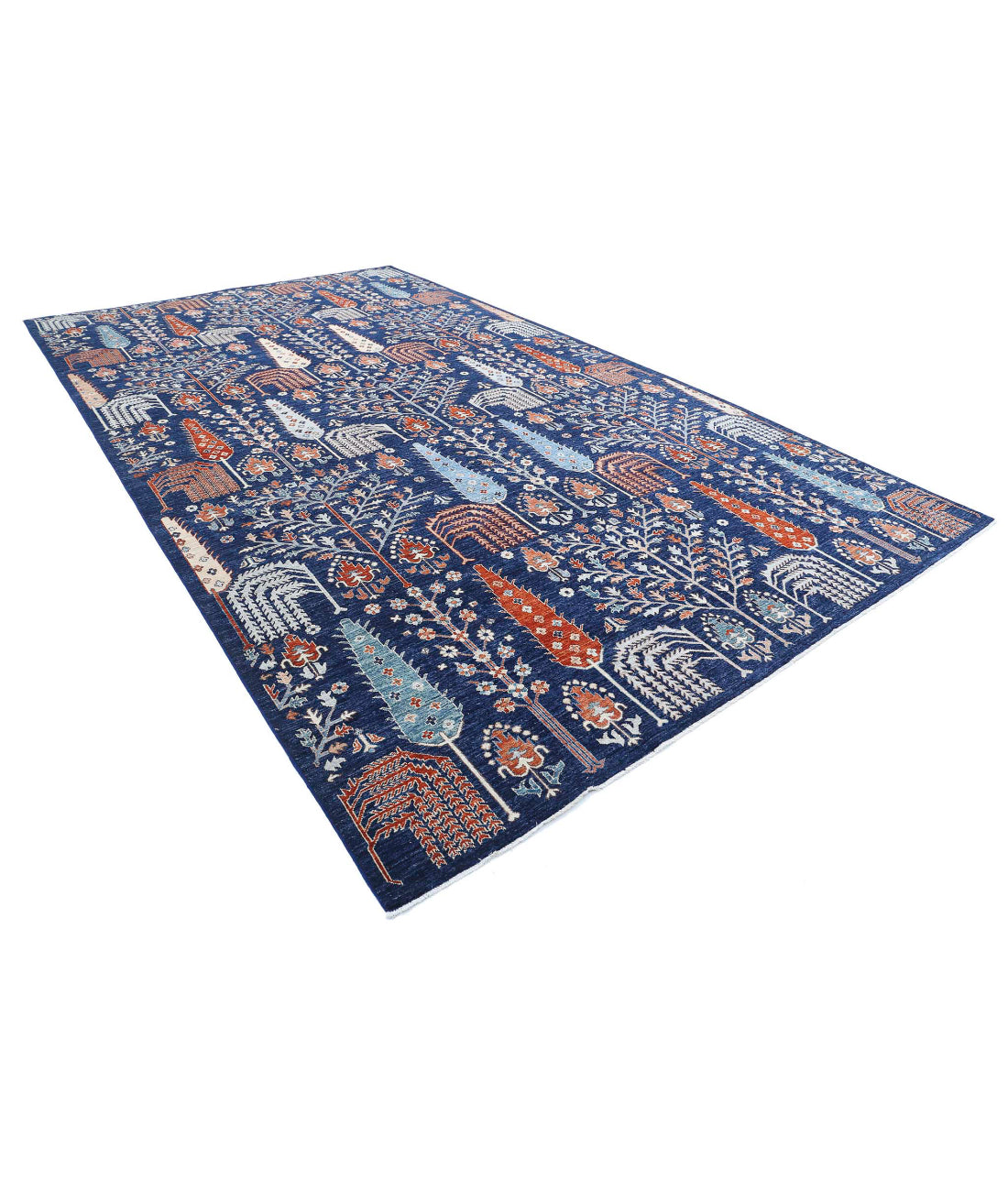 Artemix 9'1'' X 15'8'' Hand-Knotted Wool Rug 9'1'' x 15'8'' (273 X 470) / Blue / Rust