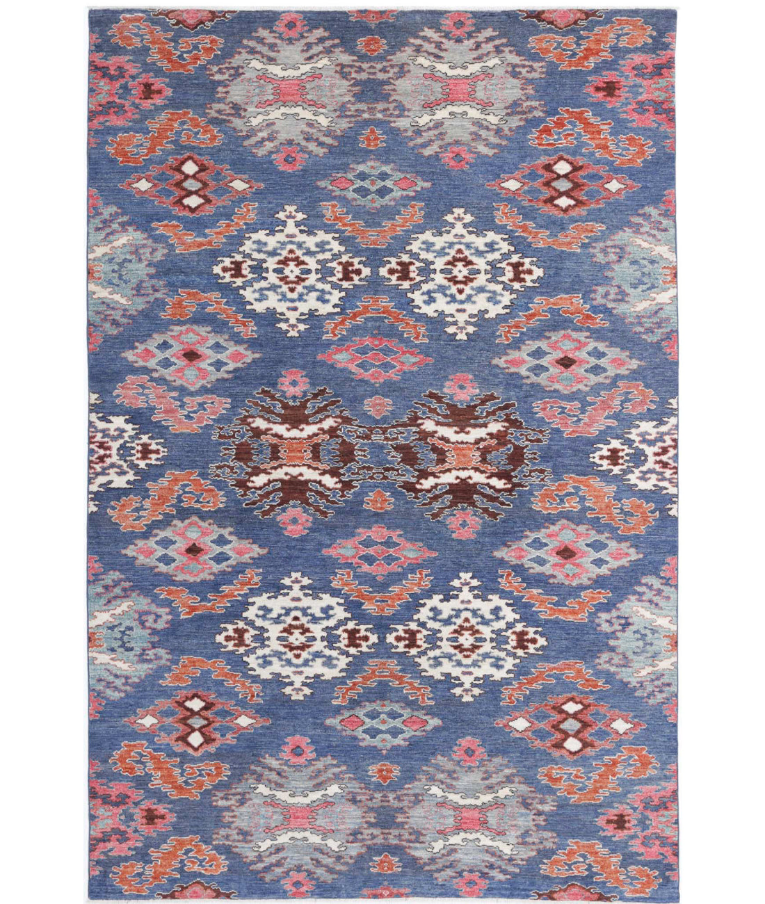 Artemix 5'9'' X 8'11'' Hand-Knotted Wool Rug 5'9'' x 8'11'' (173 X 268) / Blue / Pink