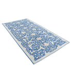 Artemix 4'11'' X 9'4'' Hand-Knotted Wool Rug 4'11'' x 9'4'' (148 X 280) / Blue / Ivory