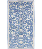 Artemix 4'11'' X 9'4'' Hand-Knotted Wool Rug 4'11'' x 9'4'' (148 X 280) / Blue / Ivory