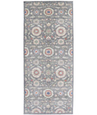 Artemix 5'0'' X 11'8'' Hand-Knotted Wool Rug 5'0'' x 11'8'' (150 X 350) / Grey / Ivory