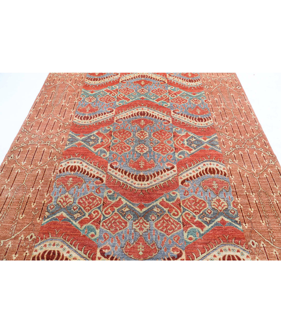 Artemix 6'9'' X 8'4'' Hand-Knotted Wool Rug 6'9'' x 8'4'' (203 X 250) / Multi / Rust