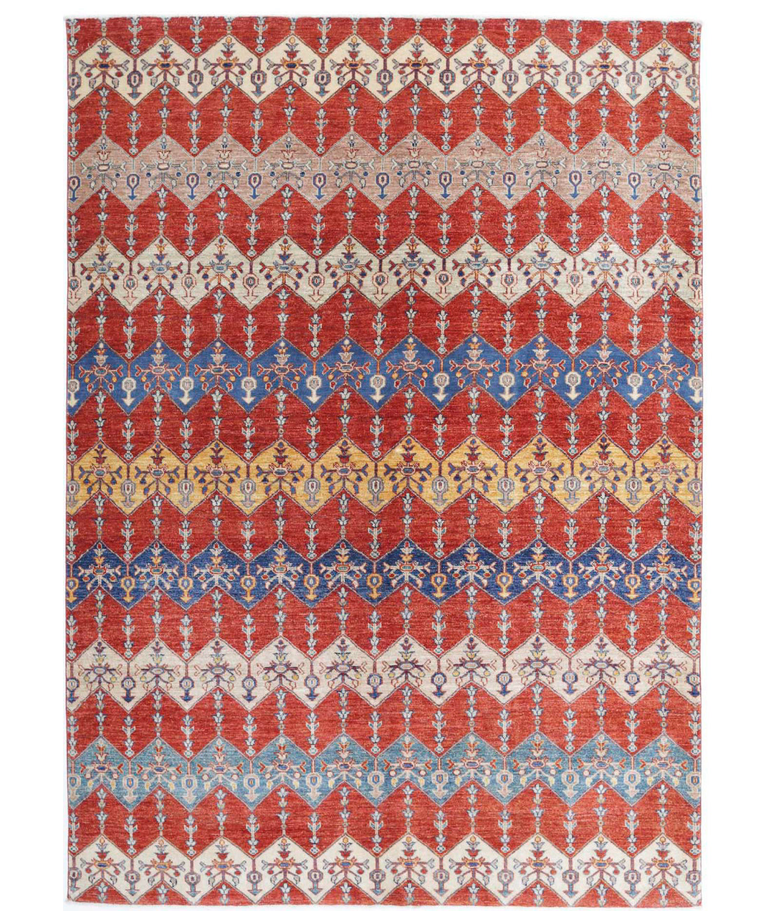 Artemix 5'6'' X 7'10'' Hand-Knotted Wool Rug 5'6'' x 7'10'' (165 X 235) / Red / Multi