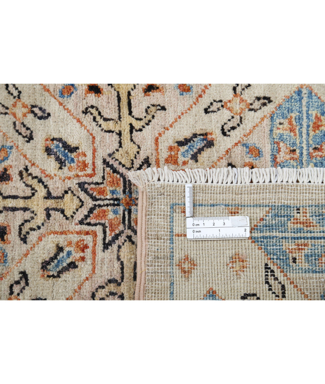 Artemix 4'10'' X 9'4'' Hand-Knotted Wool Rug 4'10'' x 9'4'' (145 X 280) / Ivory / Blue