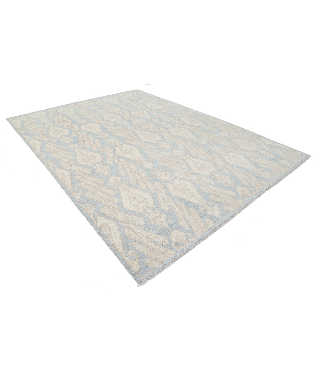 Artemix 8'8'' X 11'6'' Hand-Knotted Wool Rug 8'8'' x 11'6'' (260 X 345) / Blue / Ivory