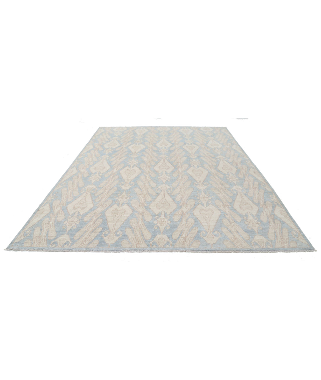 Artemix 8'8'' X 11'6'' Hand-Knotted Wool Rug 8'8'' x 11'6'' (260 X 345) / Blue / Ivory