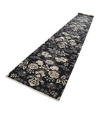 Artemix 3'6'' X 22'9'' Hand-Knotted Wool Rug 3'6'' x 22'9'' (105 X 683) / Black / Ivory