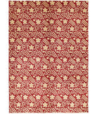 Artemix 6'7'' X 9'5'' Hand-Knotted Wool Rug 6'7'' x 9'5'' (198 X 283) / Red / Ivory