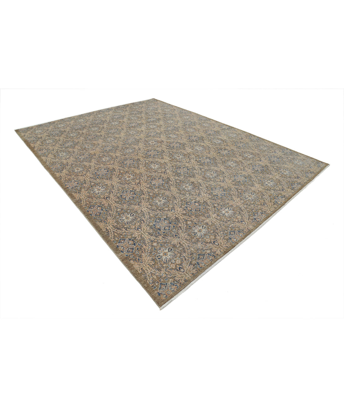 Artemix 8'11'' X 11'8'' Hand-Knotted Wool Rug 8'11'' x 11'8'' (268 X 350) / Brown / Blue